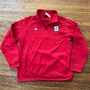 #540 NORTH CAROLINA STATE (WOLFPACK) ADIDAS (CLIMAWARM) QUARTER ZIP UP pullover.